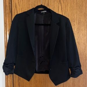 Express Black waist length Suit jacket with cropped sleeves